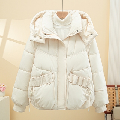 羽绒棉服2025冬季新款女士韩版宽松时尚短款棉袄连帽加厚保暖棉衣