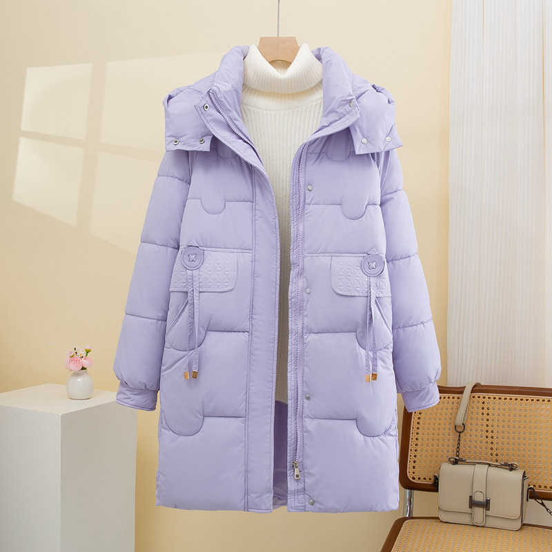 羽绒棉服女2025冬季新款棉衣中长款时尚百搭加厚宽松显瘦冬装外套