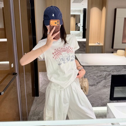 发射爱心印花夏季新款短袖白色T恤女潮 韩版宽松百搭圆领显瘦耐穿