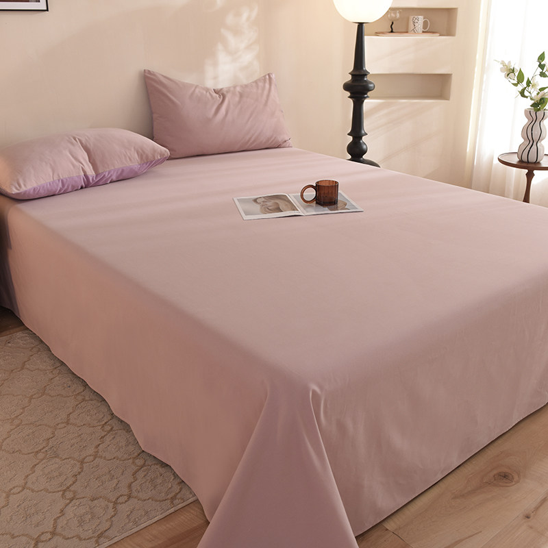 无印良品纯色全棉磨毛床单单件被单套加厚简约宿舍纯棉床笠三件套