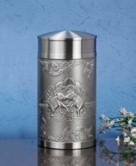 泰国暹罗锡制品TPCL7 吉象茶叶罐