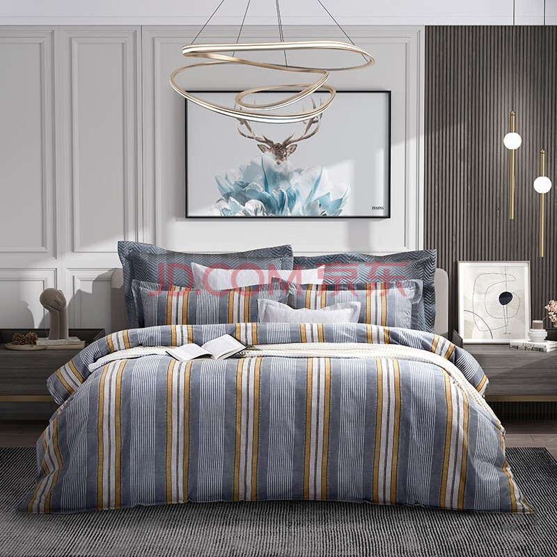 富安娜家纺 床单四件套 莫格利 1.8米床适用 被套230*229cm