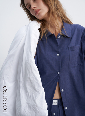 FORRETRO 24AW 秋冬磨毛系列休闲家居套装 藏青色 男女同款