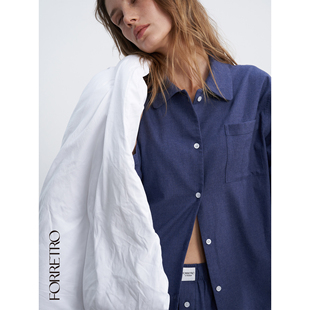 男女同款 FORRETRO 藏青色 秋冬磨毛系列休闲家居套装 24AW