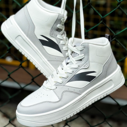 Anta安踏 百搭舒适 增高轻便 高帮 板鞋 男款 白灰色912448002q