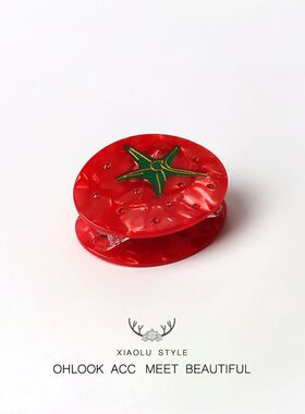 可爱仿真大小草莓红色系抓夹鲨鱼夹顶夹后脑勺精致少女简约发饰品