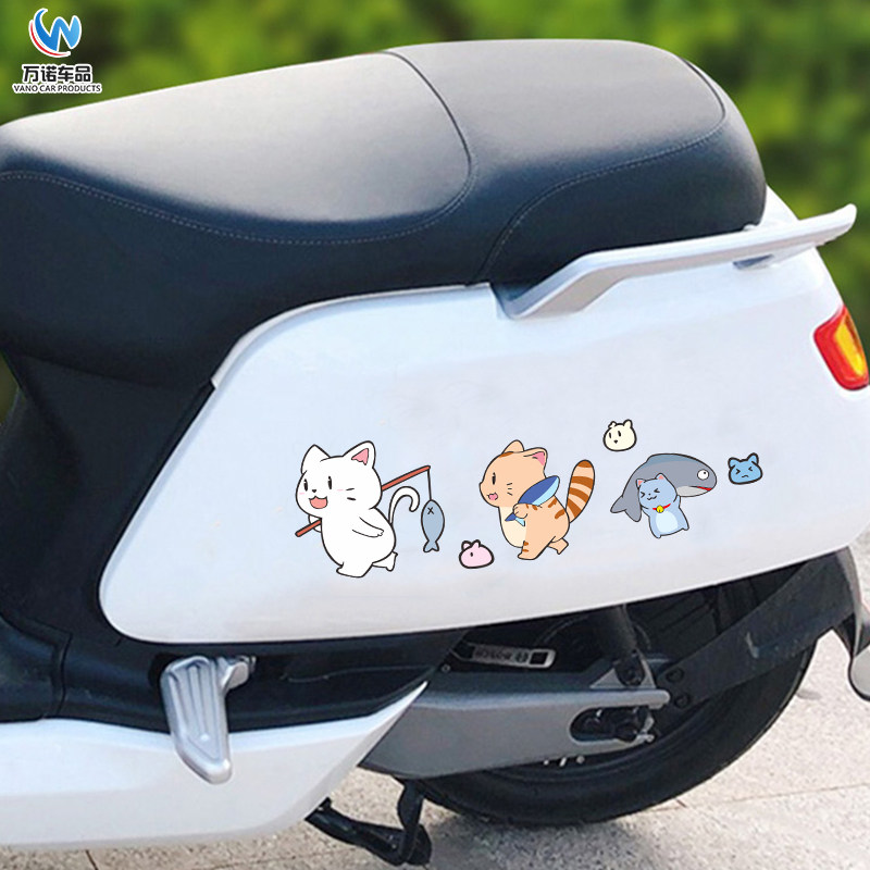 摩托车个性卡通划痕遮挡装饰贴
