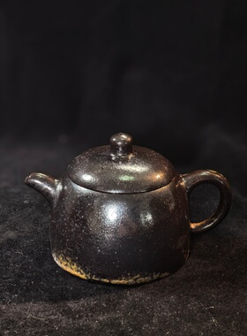 4.3G宜兴紫砂壶原矿紫泥柴烧井栏壶210cc