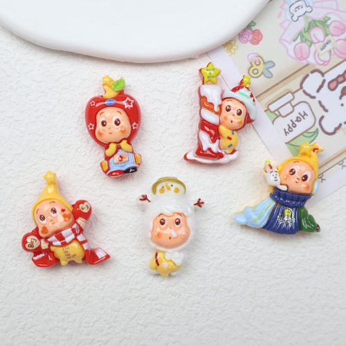 卡通diy树脂配件圣诞小星人手工发夹饰品手机壳鞋扣吊坠水杯材料