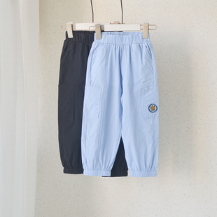 束脚九分裤 马家柜款 中大童夏季 防蚊裤 110 160男童宝宝纯色薄款