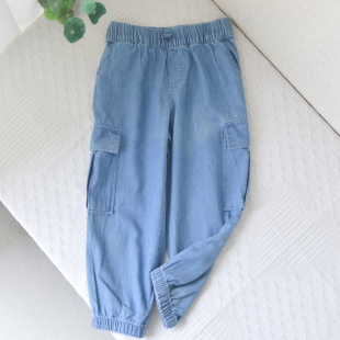 中大童少年潮酷休闲裤 外单纯元 宽松牛仔裤 16男童宝宝春秋薄款