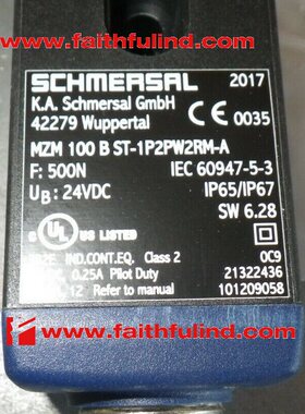 Schmersal 101209058 施迈赛全新安全开关 MZM100B-ST-1P2PW2RM-A