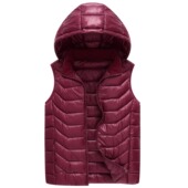 大码 棉马甲女超轻薄加肥加大宽松妈妈秋冬带帽防寒羽绒棉坎肩外套