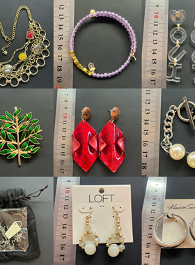 7.24欧美复古饰品出口外贸单女打标素金素银质感项链手链