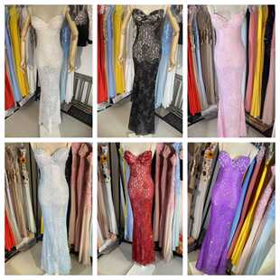 夜店酒吧KTV车模特走秀演出服佳丽足浴超级显胸大透视性感晚礼服