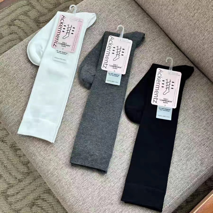 韩国acker进口女袜东大门纯色小腿袜流行棉袜日系时尚潮长筒袜子