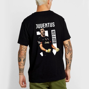 尤文图斯布冯球衣夏季欧洲杯足球训练服短袖宽松纯棉球星T恤