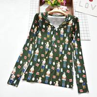 Spring and Summer new women's Modal comfortable stretch long-sleeved T-shirt home wear top with a heart collar and large base layer thumbnail 2