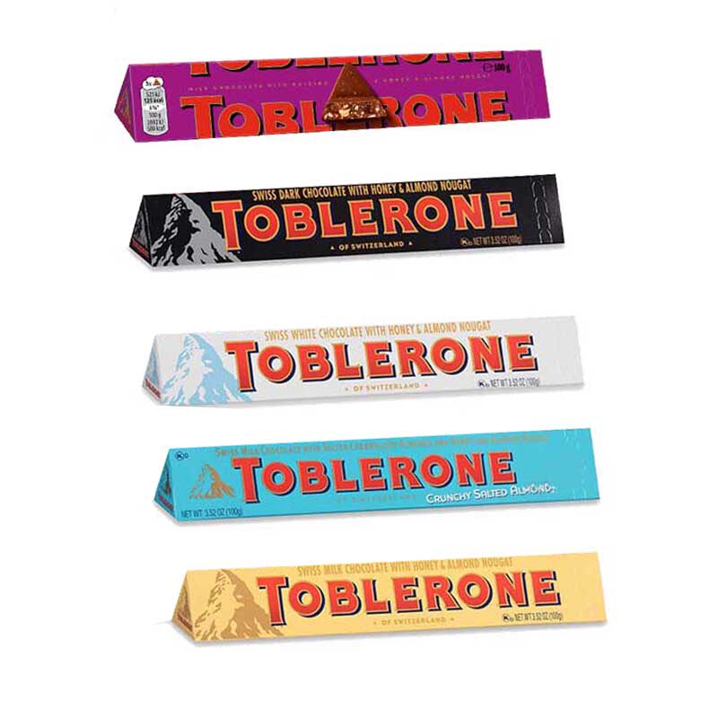 Toblerone Swiss Triangular White Chocolate Almond Milk Grape Nut Milk Dark Chocolate thumbnail 7