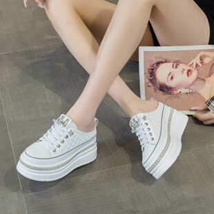 春夏内增高女鞋 小个子8cm厚底松糕运动休闲半拖 2026新款 包头拖鞋