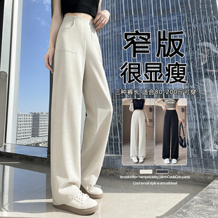 春季 阔腿休闲西裤 高级感垂感小个子宽松直筒 女2026新款 裤 窄版 西装