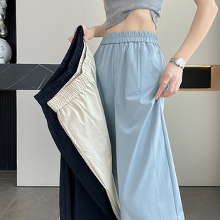 春夏防晒透气8分直筒抗邹薄裤 大码 高腰休闲裤 九分2026新款 阔腿裤