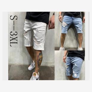 jeans man jeans2021 men pants cotton mens shorts white 男裤