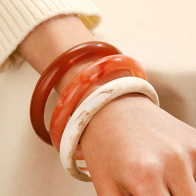Bracelet Women's Retro Round Acrylic Best friend bangle 手镯