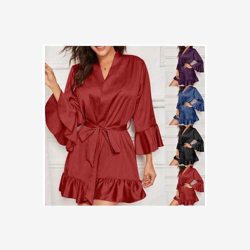 spring and summer sexy nightgown home pajamas女睡衣睡袍