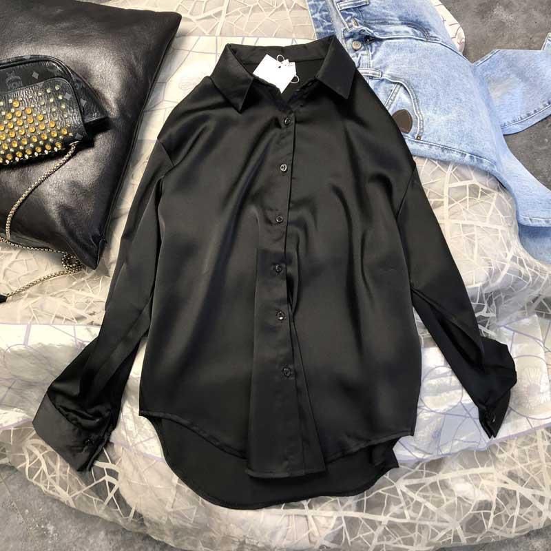 Oversized Street Shirts Elegant Blouse设计感小众春秋休闲衬衣