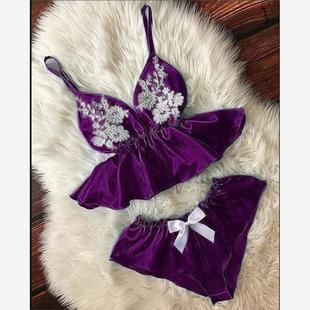 2022 Ladies Sling Sleeping Loose Lace Two Piece Homewear睡衣