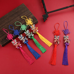 新汽车挂件醒狮车内饰品吉祥物舞狮吊坠平安后视镜挂绳流苏小狮子