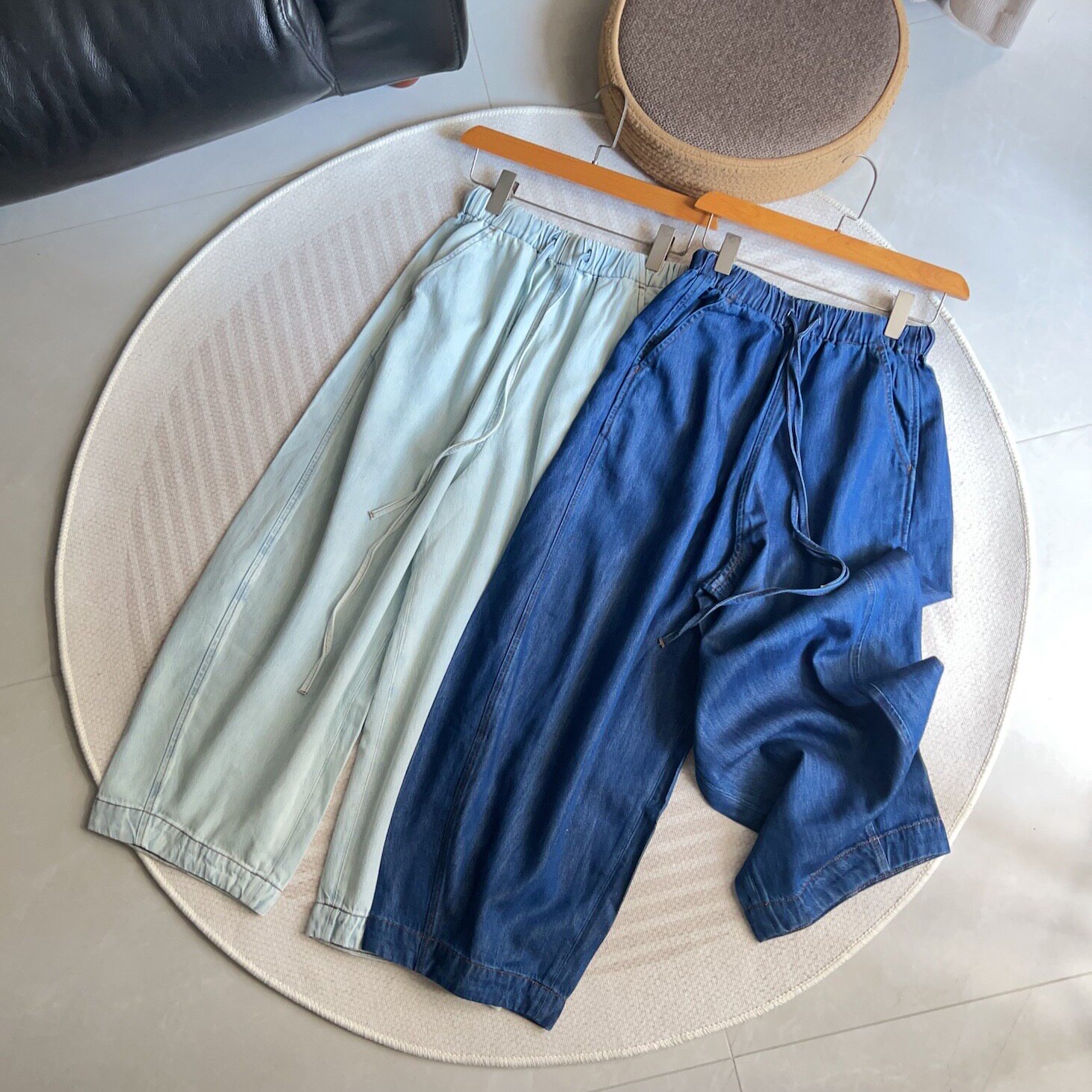 好价格高品质！重磅高克重莱赛尔棉休闲裤九分气球裤牛仔裤女夏秋