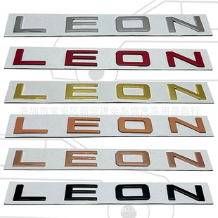 适用于西雅特改装 3D个性创意车贴 LEON 车标 侧标后尾标金属车贴