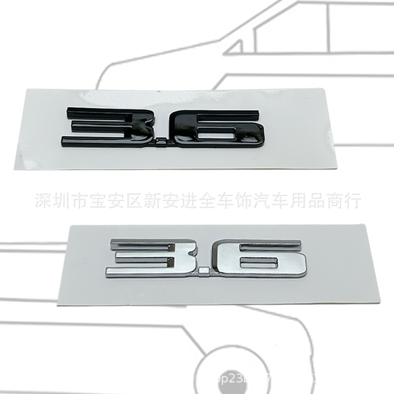 3.6车标适用于凯迪拉克CTS SRX XTS CT6 改装排量尾标贴3.6后尾标
