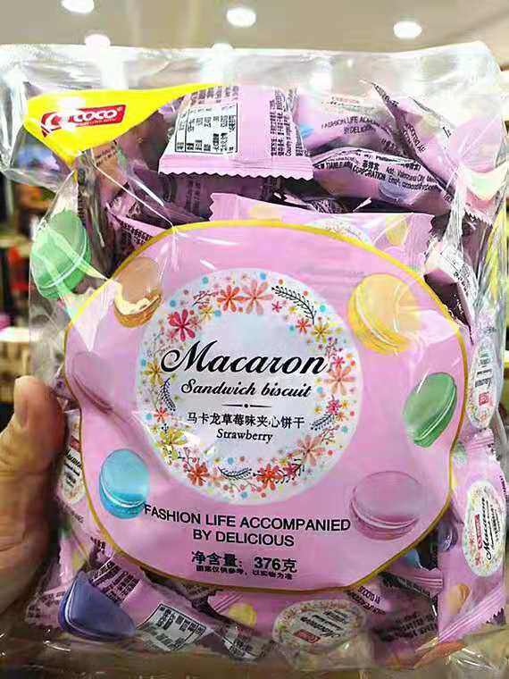 COCO马卡龙夹心饼干376g奶酪草莓味奶油柠檬奶油办公室小女生零食_虎窝淘
