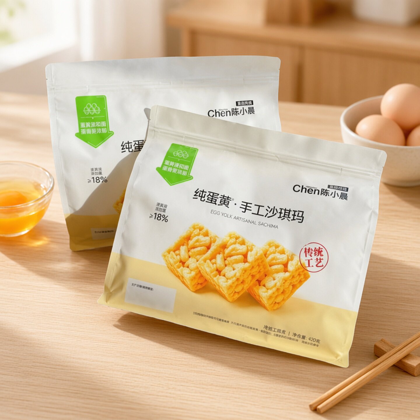 陈小晨纯蛋黄手工沙琪玛420g黄金蛋黄酥袋装红豆传统糕点零食糕点