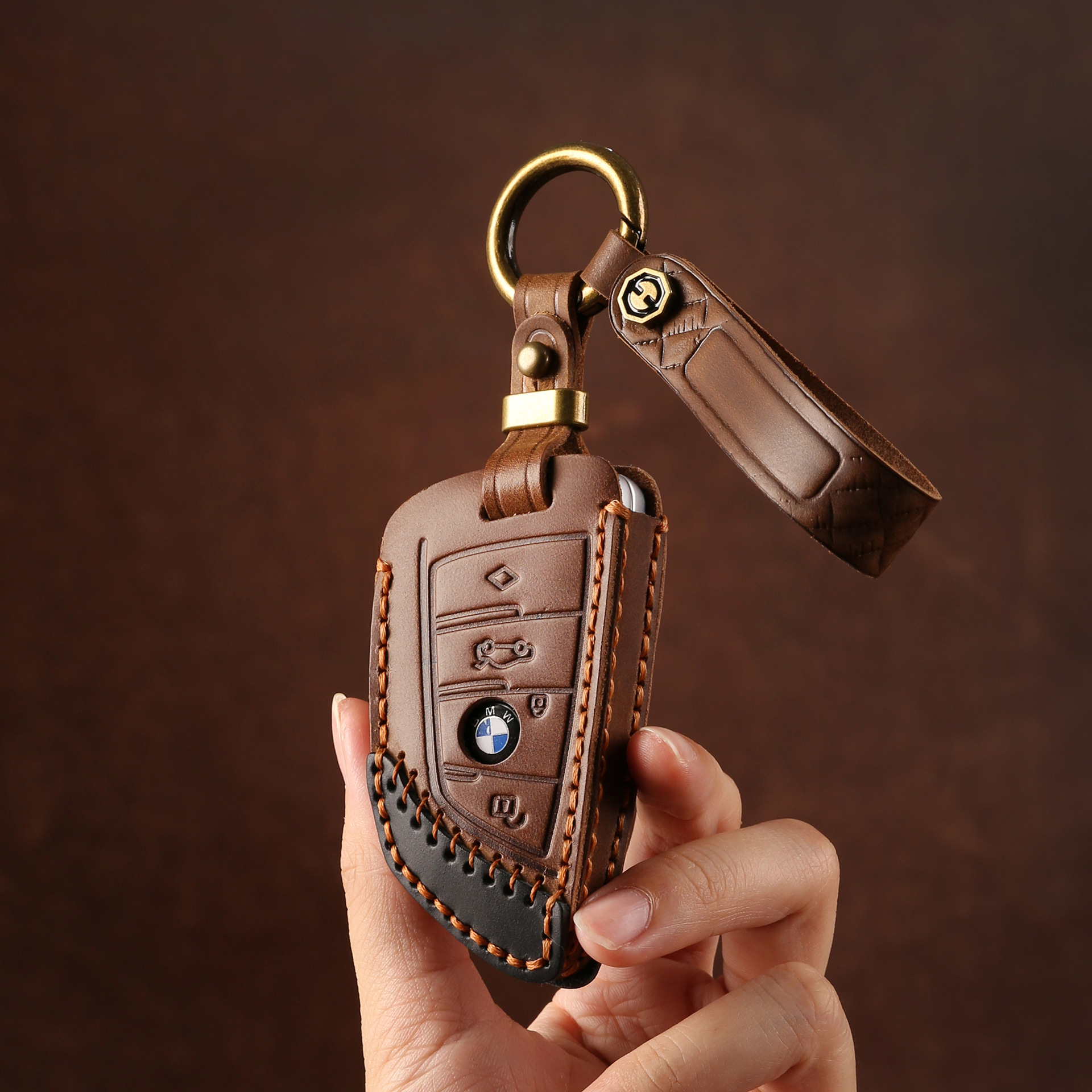 适用老款宝马3系320i325i330LiX1X2X3X4X5X6GT真皮钥匙套全包壳