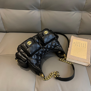 25c小香风hobo腋下包嬉皮包2025新款 通勤单肩包斜挎包 高级感时尚