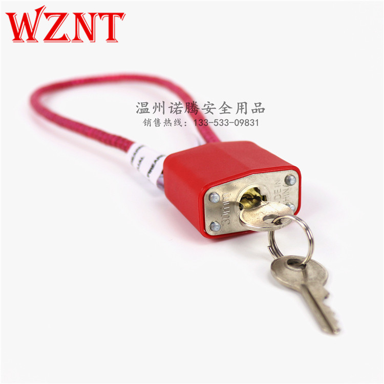 诺腾出口美国15英寸条形钢丝绳橱柜枪锁车衣罩铜锁芯NT-CG02