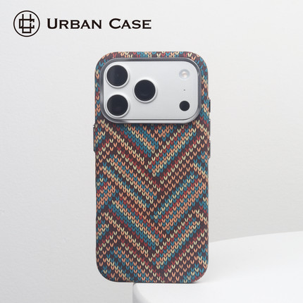 Urban Case波西米亚编织纹浮雕水贴PC磁吸适用于iPhone17promax手机壳苹果16pro保护套创意个性轻薄散热情侣