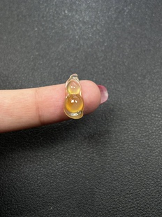 招财黄翡 天然缅甸A货翡翠高冰玻璃种黄翡花生 寓意好事花生