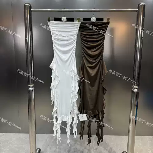 Весенний летний топ без лямок, платье, популярно в интернете, 2024 года, эластичная талия