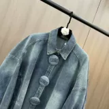 Демисезонный дизайнерский ретро лонгслив, рубашка, свободный крой