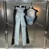 Джинсы, брендовый корсет, градиент, свободный прямой крой, эффект подтяжки, европейский стиль