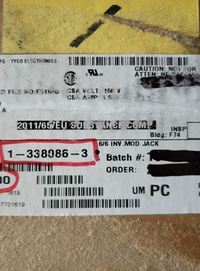 TE连接器 模块化插座和插头 1-338086-3 RJ25 6P6C 深圳仓储