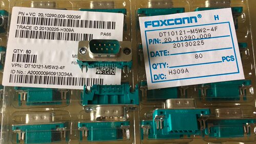 FOXCONN DT10121-M5W2-4F 富士康连接器 电脑 DB9母 90度螺丝定位