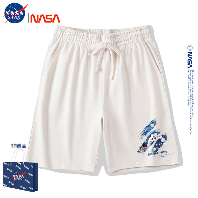 NASA联名夏季白色抽绳休闲短裤男美式高街宽松运动百搭五分裤透气,男装,短裤,淘宝优惠券,粉丝福利购,淘宝优惠卷