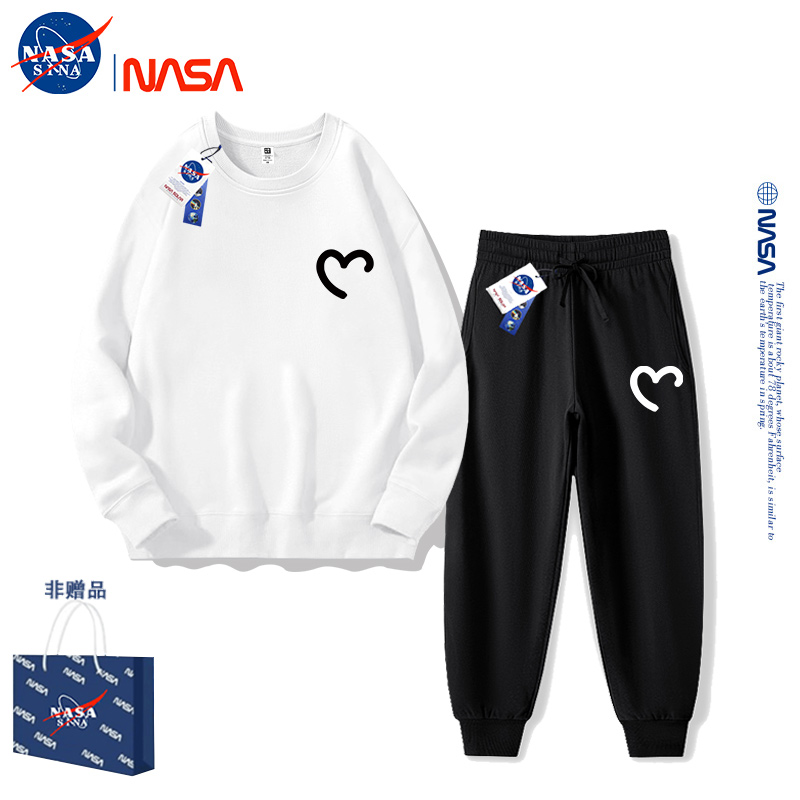NASA潮牌卫衣男女卫裤春秋穿搭套装2025新款高级感情侣外套定制