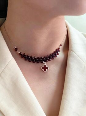 天然石榴石颈带甲状腺结节术后遮挡疤痕项链脖子遮疤神器遮颈纹